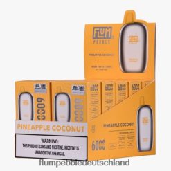 JD4B66 Flum Pebble Flavors FLUM PEBBLES 6000 Züge 10 Packungen Ananas-Kokosnuss
